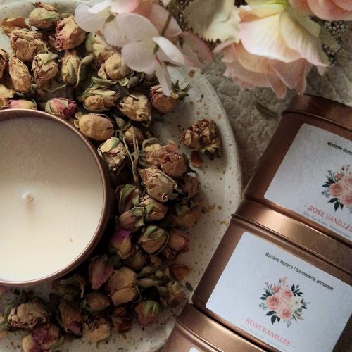 Bougie rose vanillée